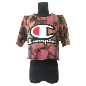 Vintage Champion Bleached Cropped Short Sleeve Sweatshirt